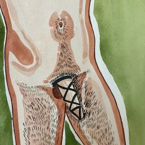 Vague féminine aquarelle sur A4 Femme nue en aquarelle, illustration artistique sur le thème de la féminité et de la sensualité.