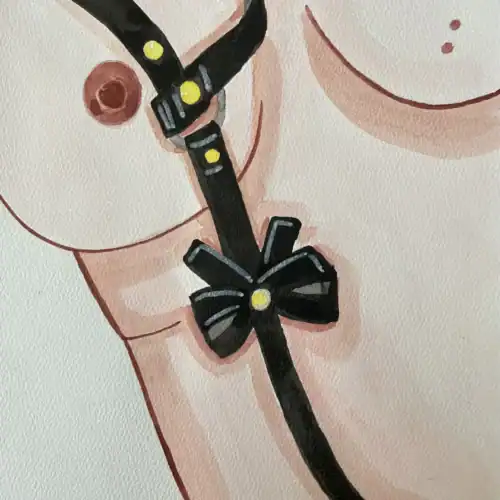 Illustration aquarelle d'une femme, style artistique et sensuel.