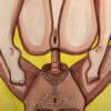Illustration BDSM en aquarelle, mettant en scène des éléments liés à la domination et à la soumissio.