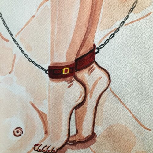 Pieds en aquarelle sur format A4 Pieds féminins en aquarelle, illustration artistique et sensuelle.