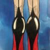 Chaussures à talons hauts, illustration aquarelle sur le thème des pieds.