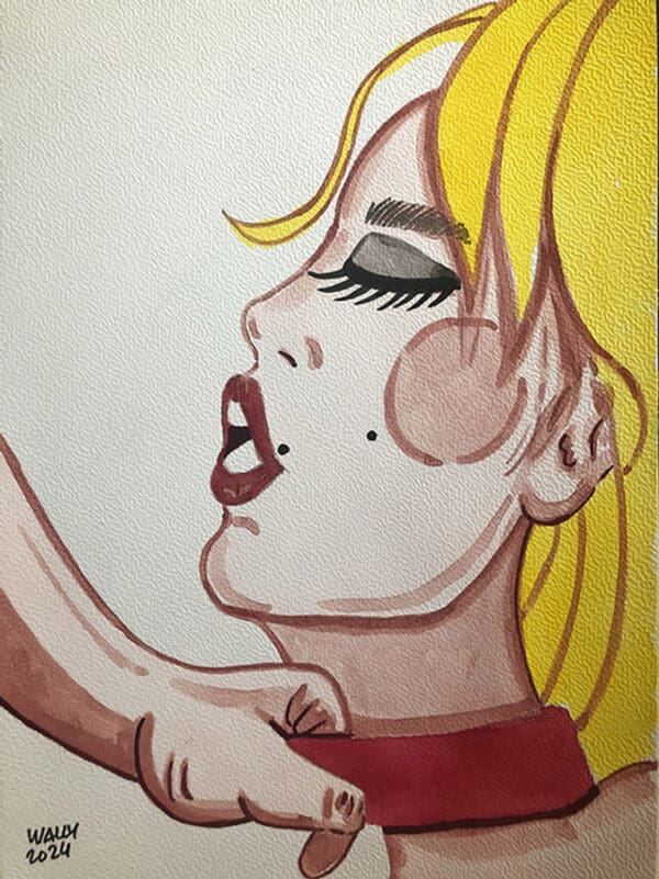 Poupée BDSM en aquarelle, style artistique, thème érotique et BDSM.