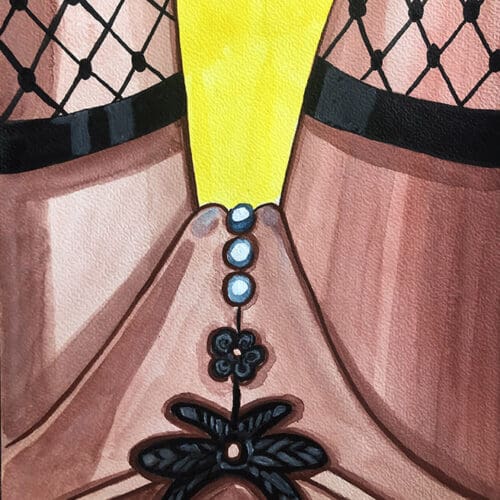 Vulve en aquarelle, illustration féminine, art sensuel, format A4, thème femme.