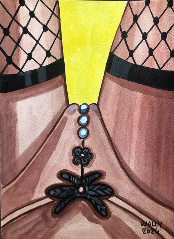 Vulve en aquarelle, illustration féminine, art sensuel, format A4, thème femme.