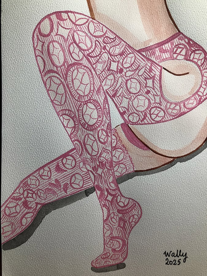 Femme aquarelle sur A4 - Illustration artistique Illustration aquarelle d'une femme en talons, style féminin et élégant, sur fond blanc.