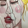 Femme en pleurs, illustration aquarelle A4 sur le thème FEMME, exprimant la vulnérabilité et la sens.