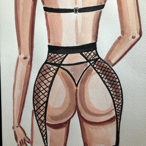 Éveil sensuel en aquarelle Illustration aquarelle d'une femme en lingerie sexy.