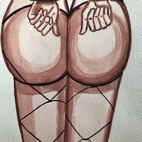 Poupée en aquarelle sur le thème BDSM, illustration artistique et sensuelle. Illustration aquarelle BDSM, représentation artistique de la sensualité et du bondage.