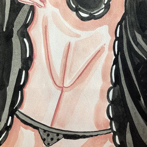 Illustration aquarelle femme A4 Illustration aquarelle représentant une femme nue, mettant en valeur la sensualité et la féminité da.