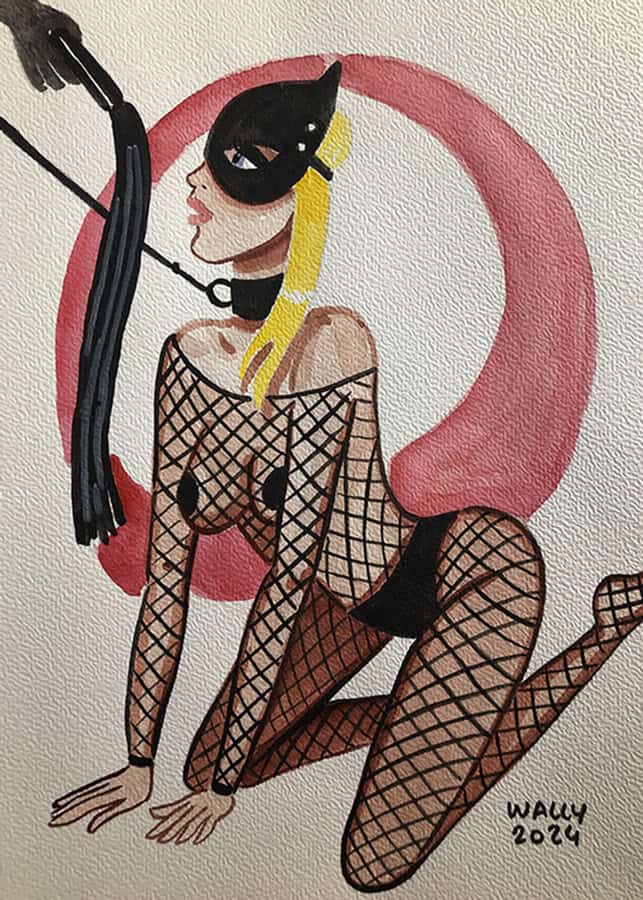 Vampire BDSM aquarelle illustration Illustration BDSM en aquarelle sur format A4.