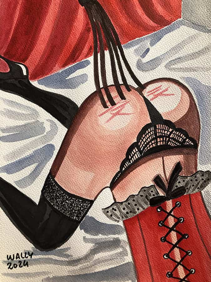 Érotisme aquarelle BDSM Illustration aquarelle BDSM sur papier A4.