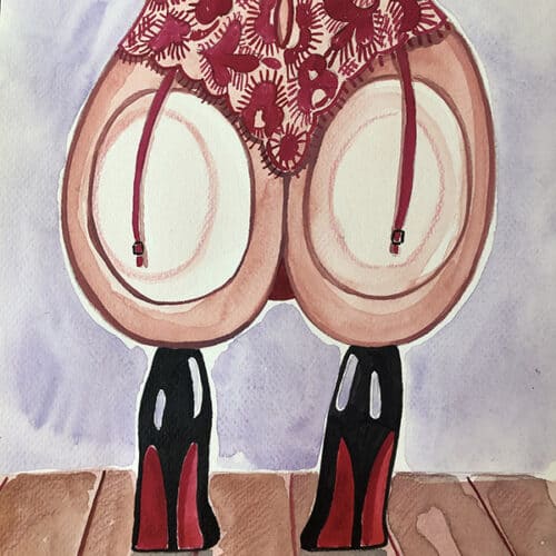 Pieds en aquarelle format A4 Illustration aquarelle de pieds sensuels et élégants.