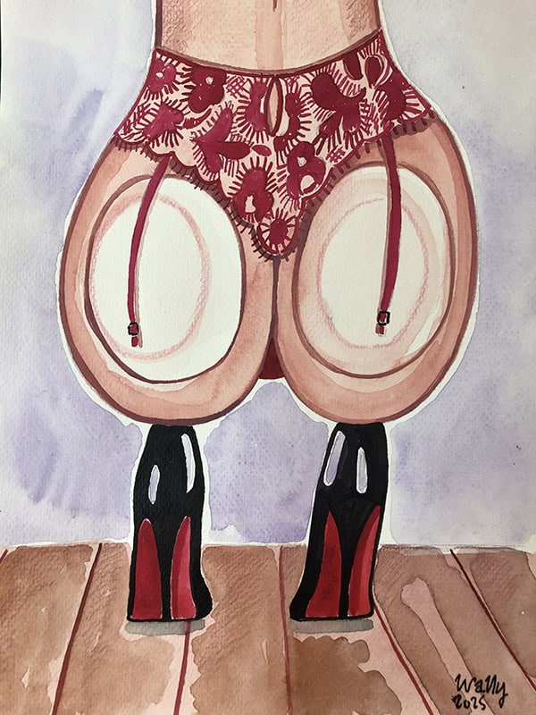 Pieds en aquarelle format A4 Illustration aquarelle de pieds sensuels et élégants.