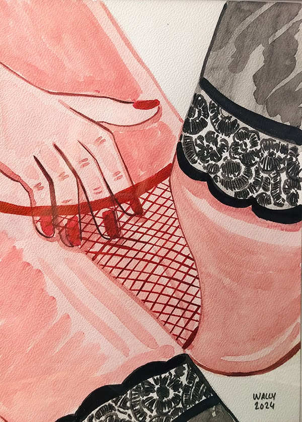 Femme en aquarelle, format A4, illustration artistique Illustration aquarelle d'une femme, style artistique et sensuel, mettant en valeur la féminité et la.