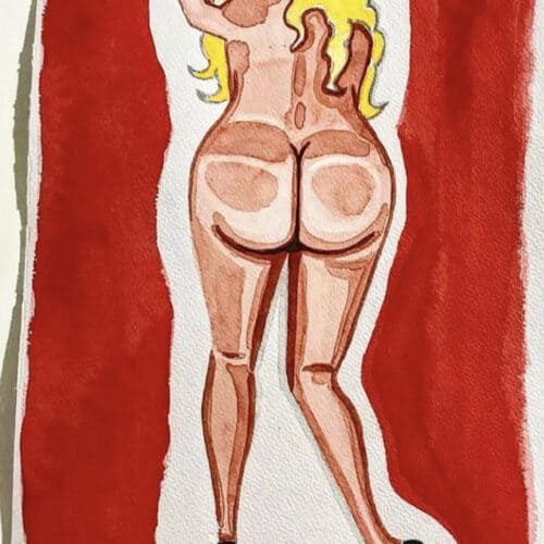 Femme nue aquarelle format A4 Femme nue en aquarelle, illustration artistique sur le thème FEMME, mettant en valeur la beauté et l.