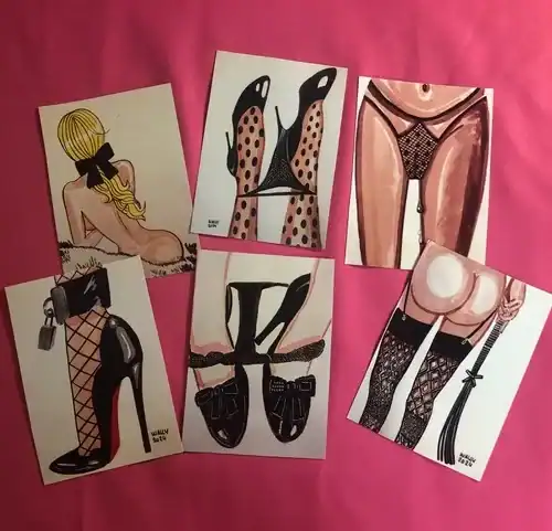 Cartes postales érotiques avec illustrations sexy et audacieuses.