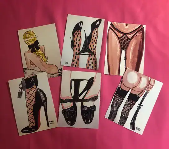 Cartes postales érotiques avec illustrations sexy et audacieuses.