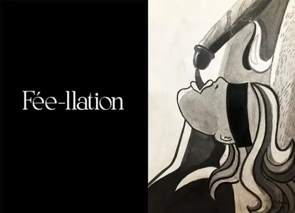 Fée-Illation, illustration artistique mystérieuse avec un style noir et blanc captivant.