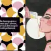 Champagne et femme blonde en illustration artistique. Champagne et femme blonde en illustration artistique.