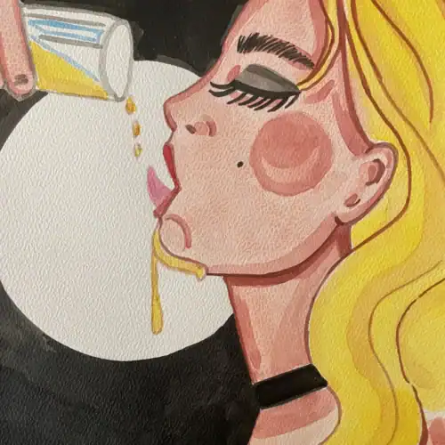 Bombe sexy femme aquarelle A4 Femme sexy en aquarelle, illustration artistique sur le thème FEMME, style moderne et coloré.