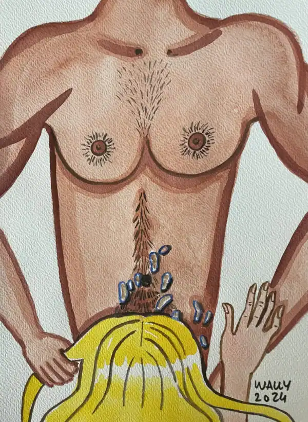 Illustration Aquarelle Couple - Wally Erotic Illustration aquarelle représentant un couple dans un style artistique.