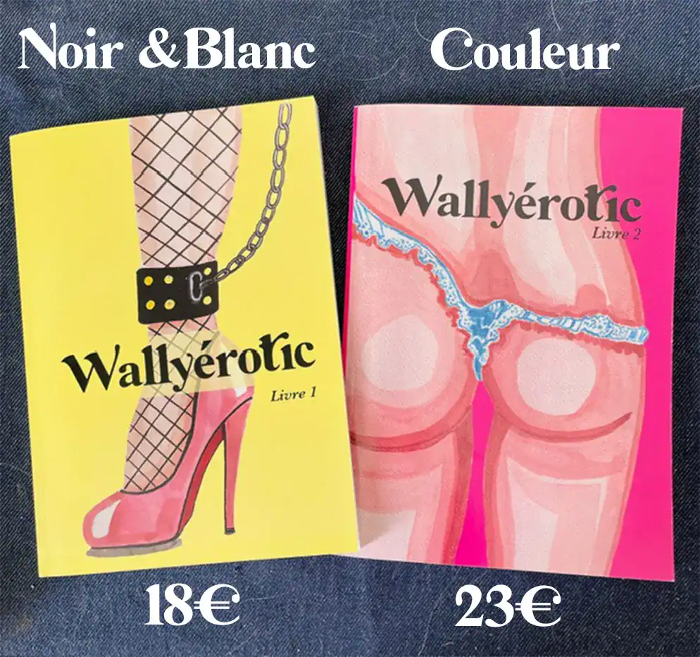 Couvertures de livres érotiques Wally Erotic, art coloré et suggestif.
