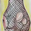 Vieux nu féminin en fishnet noir, mettant en valeur la silhouette et la peau nue.